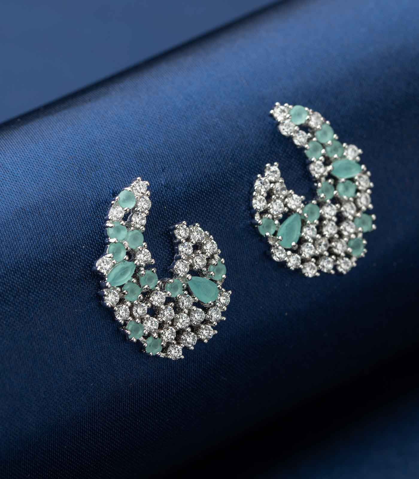 The Royal Aqua Earrings (Brass)