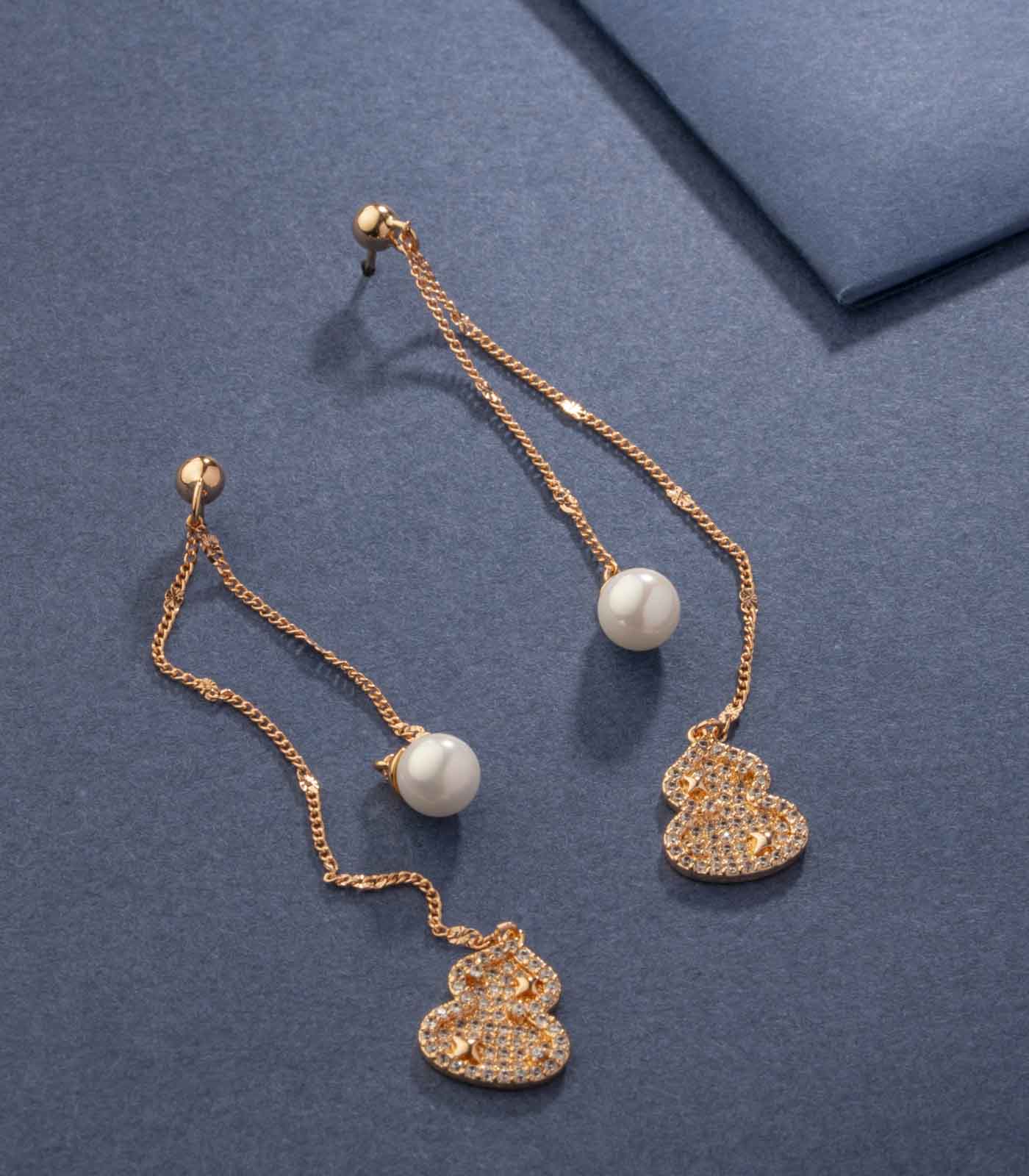 White Delight Pearl Drop Earrings (Brass)