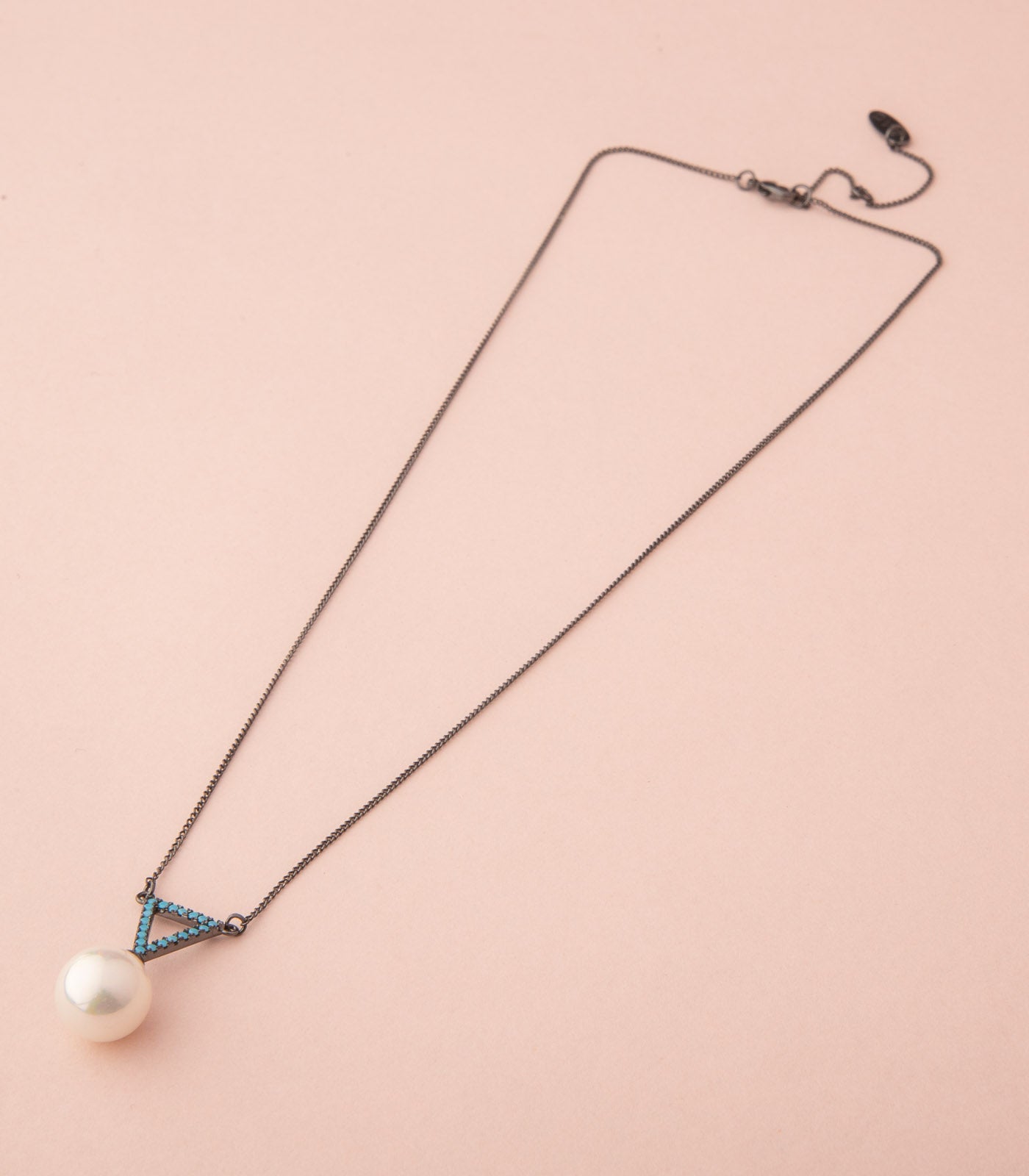 White Pearl Necklace Pendant (Brass)