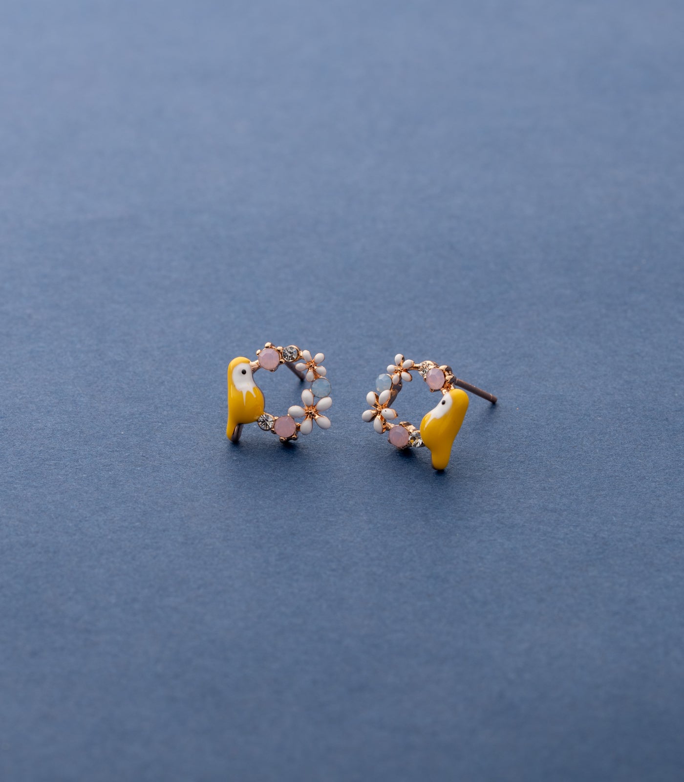 Yellow Birdie Earrings (Brass)
